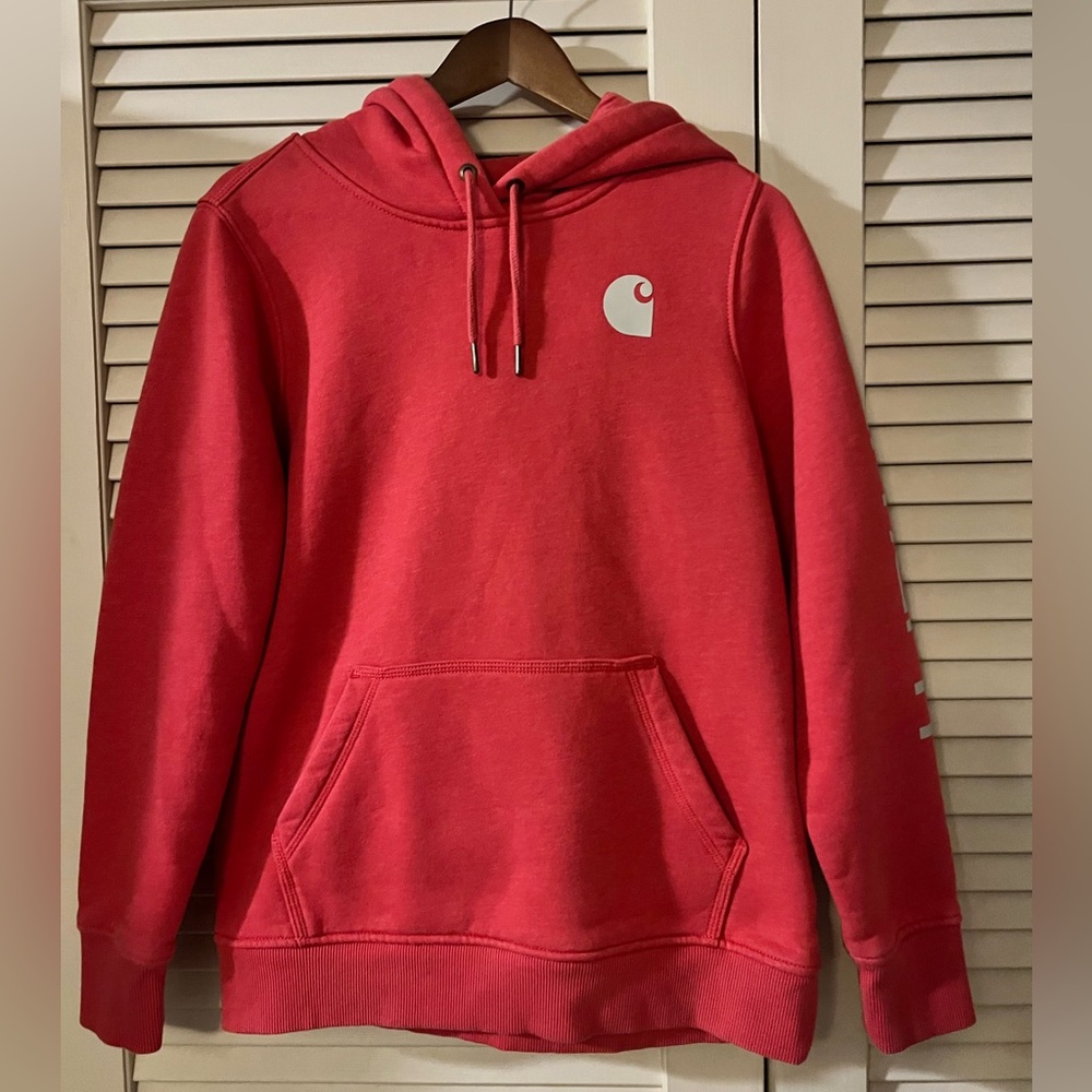 Carhartt Women's Relaxed Fit Midweight Logo Sleeve Graphic Sweatshirt - Medium